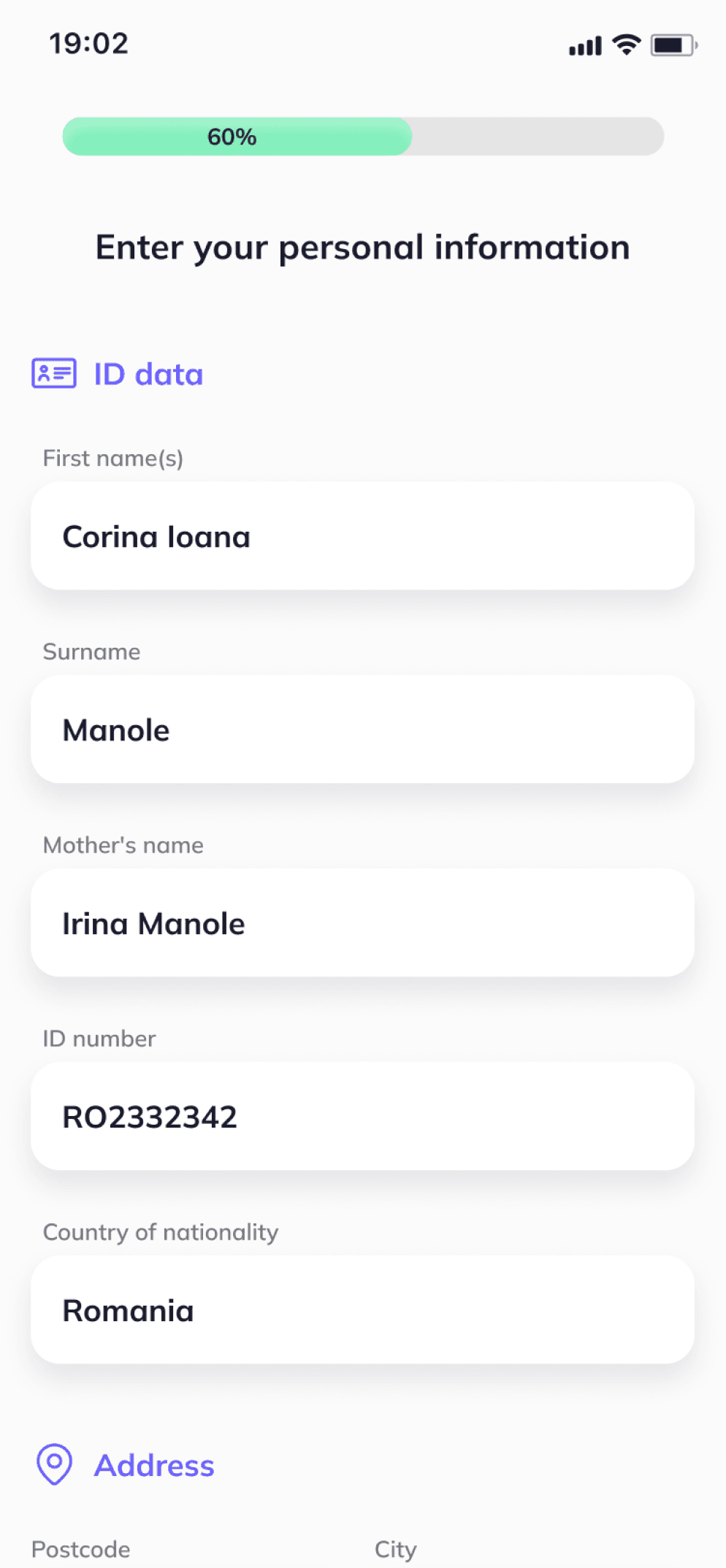 Providing personal details
