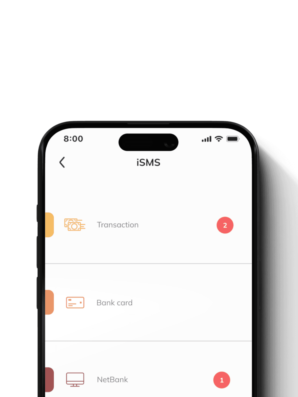 iSMS a mobiltelefon kijelzőjén